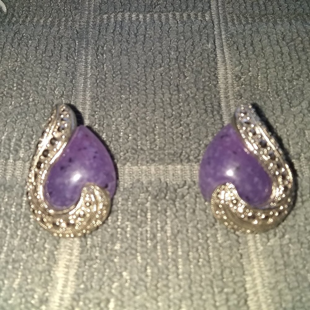 Avon Purple Pave Post Earrings